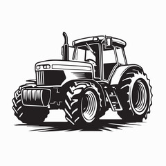 Heavy Duty Farm Tractor Vector Artwork on white background