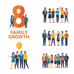 Fototapeta premium Family Growth Concepts Illustrated with Diverse Groups of People and the Number Eight