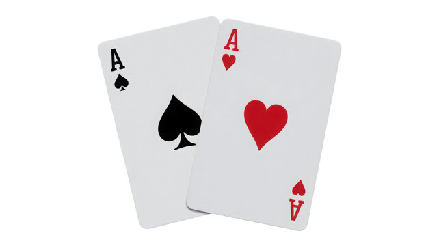 Winning hand featuring a pair of aces for success and strategic advantage concept