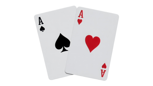 Winning hand featuring a pair of aces for success and strategic advantage concept