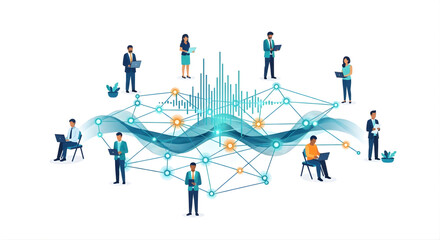 Business networking concept with people connected