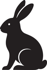 Minimalist black rabbit silhouette, elegant side view vector art Vector