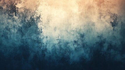Abstract painting with blending shades of blue and beige creating a dreamy and atmospheric effect