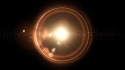 A radiant celestial light source surrounded by a cosmic backdrop of stars and particles, evoking a sense of wonder and vastness in the universe.