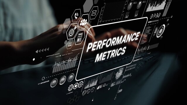 Modern Digital Performance Metrics Dashboard with Interactive Graphs and Analytics for Business Insights. Asymptotic smart data analytic.