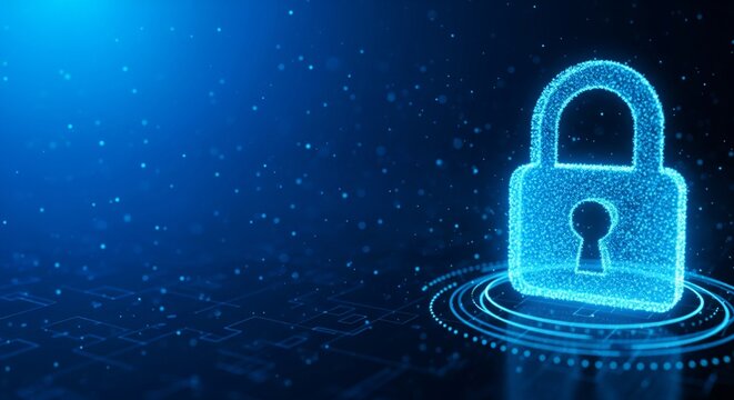 Digital padlock icon cybersecurity and data protection concept - Powered by Adobe