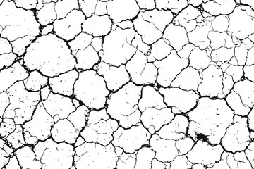 Grunge soil cracks texture on transparent background. Abstract Cracked vector illustration. Abstract background of grunge white, black damaged rusty crack vector. Eps 10