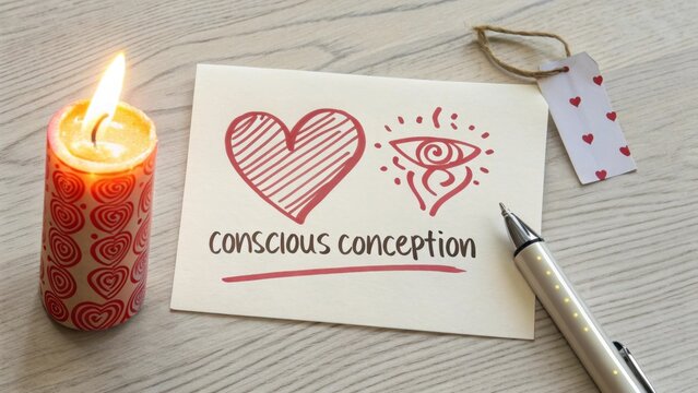 Doodle of Heart Eye and Words on Paper with Pen