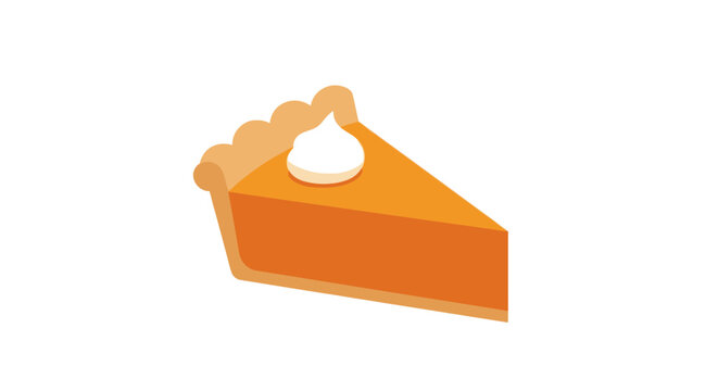 A slice of pumpkin pie with whipped cream on top, a delicious dessert.