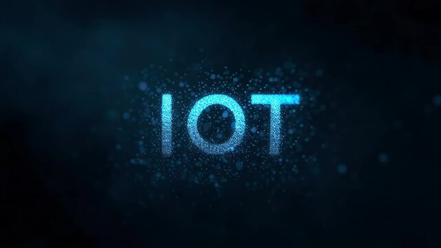 IOT digital network data connection technology blue glow particles abstract IOT digital technology network data blue glow particle connection abstract IOT blue digital data network connection