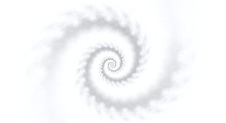Abstract grey spiral pattern with a smoky texture creating a hypnotic visual effect, isolated on white background