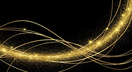 Futuristic digital light art illustration of an abstract blue fractal wave pattern with glowing lines and energy smoke texture on a black backdrop