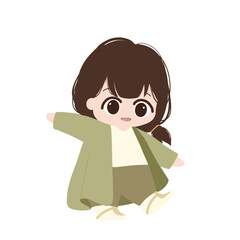 Dancing cute girl (Brown)