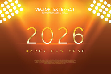 Golden 2026 New Year Celebration with Spotlight Effect