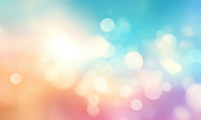 Vibrant rainbow gradient background with colorful bokeh light effects and sparkling orbs creating magical design.