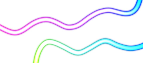 Moving blue red orange light streak rays on transparent background. Smooth glowing light beam flow wave shaped neon PNG.
