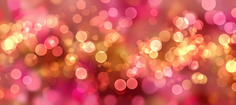 Soft bokeh lights swirl in vibrant pink, red, and gold, igniting a whimsical and enchanting vibe Generative AI