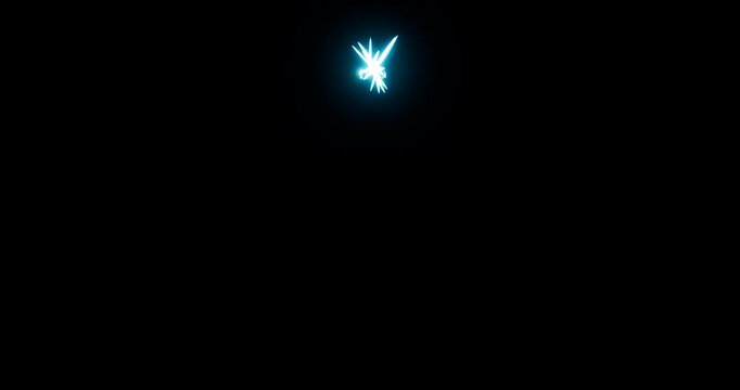 energy spark hit effect on black background