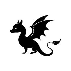 Obraz premium A cute dragon icon bold outline vector illustration design