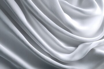 Obraz premium Abstract white fabric with flowing waves and soft folds for elegant design backgrounds