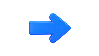 A glossy blue arrow pointing right on a black background, slightly 3D effect