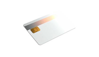 White rectangular card with chip on it and a magnetic stripe against black
