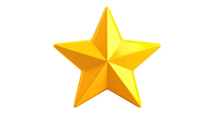 Isolated golden star shape with shiny surface on a black background