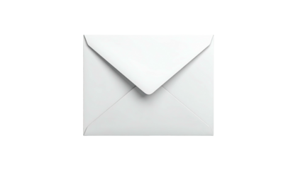 A close-up of a plain, white envelope against a stark black background