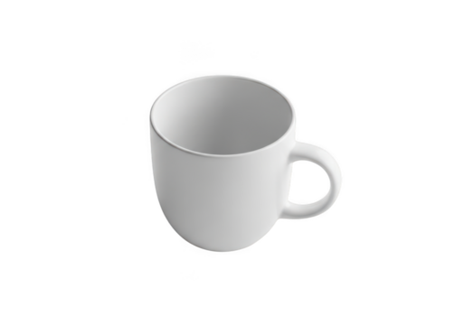 White ceramic coffee mug mockup template, tea cup, beverage container, kitchenware, drinkware, realistic, empty, clean, design element, isolated on transparent background - Powered by Adobe