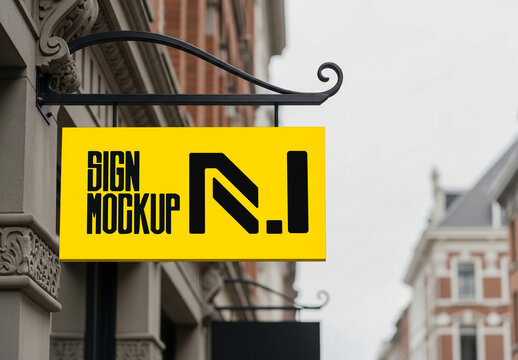 Retail Projection Sign Mockup