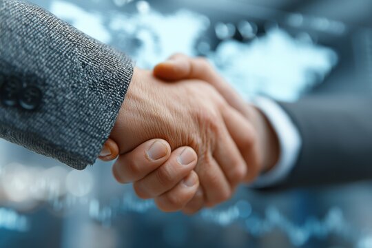 Business handshake between professionals signals partnership, collaboration, trust, and mutual agreement in a corporate setting. - Powered by Adobe