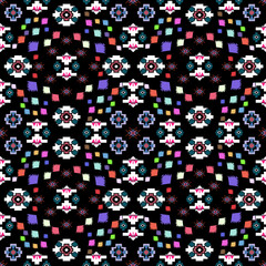 seamless pattern with flowers. Floral geometric seamless pattern combining delicate flowers with modern geometric shapes. Features elegant lines, balanced symmetry, and a stylish contemporary look.