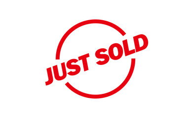 JUST SOLD - Red Rubber Stamp with text JUST SOLD 

