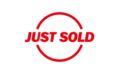 JUST SOLD - Red Rubber Stamp with text JUST SOLD 

