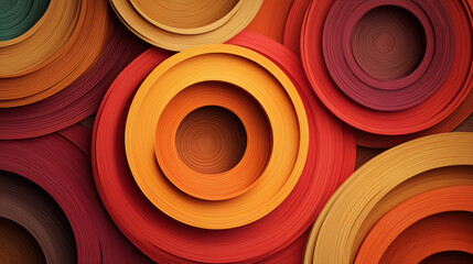 Abstract circles background texture pattern design with colorful paper art illustration 3d render