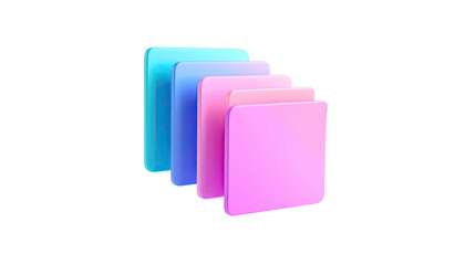 Stacked, colorful 3D blocks cascade diagonally on a black background