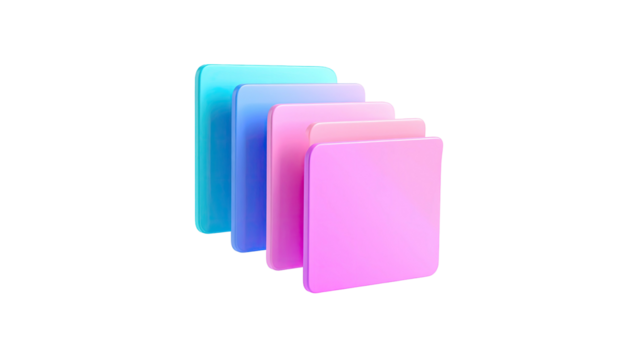 Stacked, colorful 3D blocks cascade diagonally on a black background