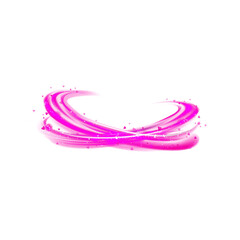Dynamic pink light trails abstract design element.