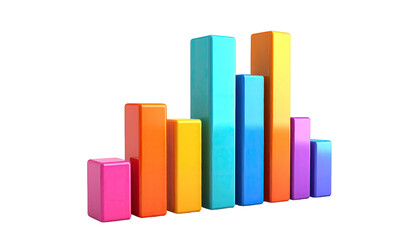 3D colorful bar chart representing data trends against a black background