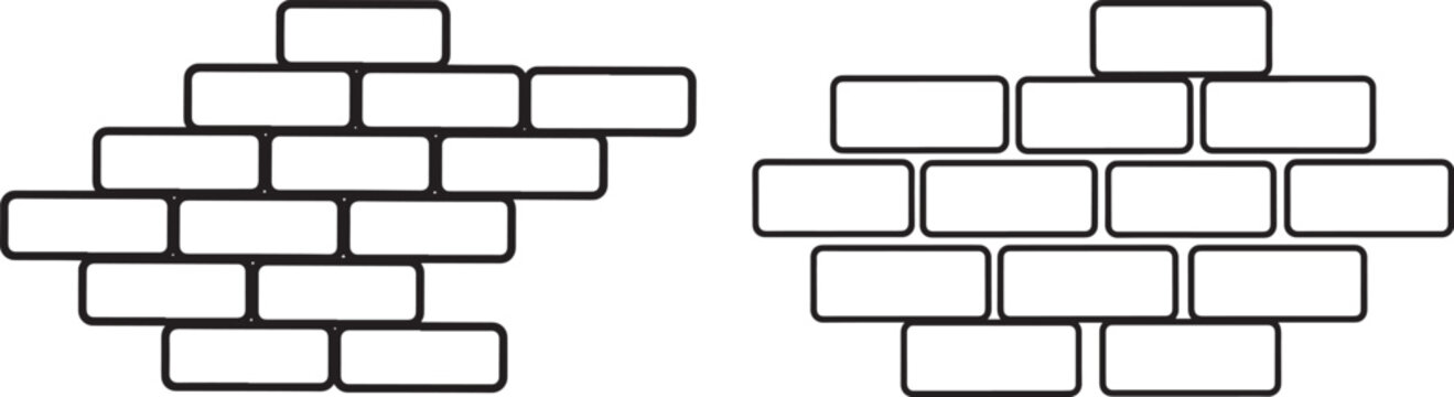 Two brick wall patterns silhouette