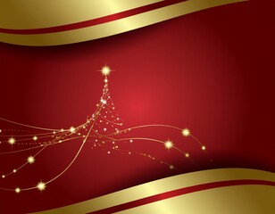 Red and gold Christmas background 
