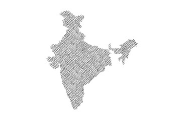 India map hand drawn Sketch background vector, India freehand Sketch map, vintage hand drawn map.