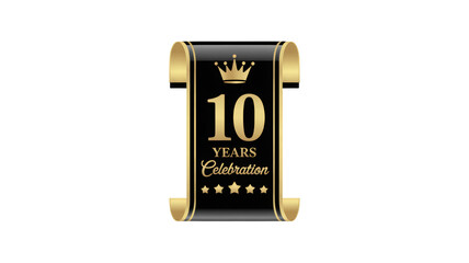 Celebrate a decade of success with this stunning gold 10 year anniversary graphic