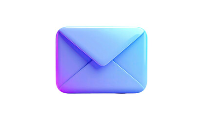 A glossy, gradient-lit, 3D-rendered, square-shaped envelope on a black background