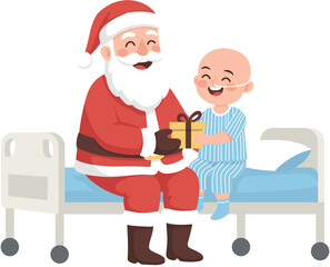 santa claus with a gift