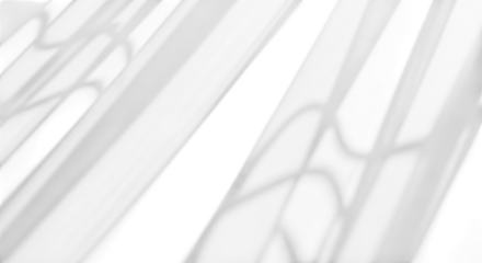 Abstract shadows from a window frame cast on a white wall, isolated on transparent background