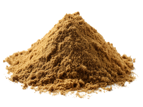 Pile of finely ground brown spice powder