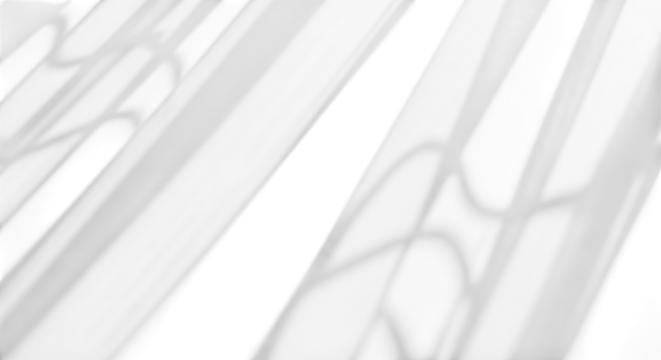 Abstract shadows from a window frame cast on a white wall, isolated on transparent background