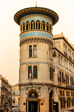 Old building in the center of Oran - CPA bank. Popular Credit of Algeria. Oran. Algeria