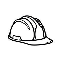 Fototapeta premium Construction Hard Hat Outline - Safety, Work & Industrial Equipment